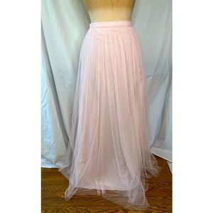 BHLDN Jenny Yoo Collection Louise Tulle Blush Pink Maxi Skirt Size 6